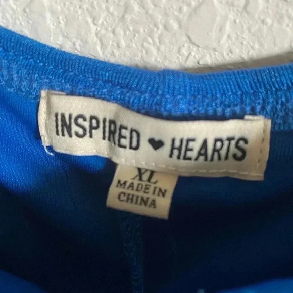 Inspired Hearts Royal Blue Bodycon Ruched Dress With Drawstring On Sides Size XL - Picture 6 of 8